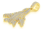 Jet Diamond Pendant 10K Solid Gold - 1.25 CTW