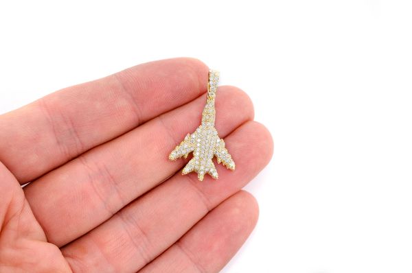 Jet Diamond Pendant 10K Solid Gold - 1.25 CTW