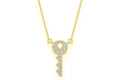 Key Diamond Pendant 14K Solid Gold - 0.10 CTW