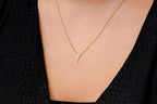 Key Diamond Pendant 14K Solid Gold - 0.10 CTW