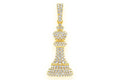 King Chess Piece Diamond Pendant 14K Solid Gold - 0.66 CTW