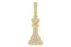 King Chess Piece Diamond Pendant 14K Solid Gold - 0.66 CTW