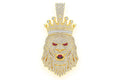 King Crown Lion Diamond Pendant 14K Solid Gold - 10.00 CTW