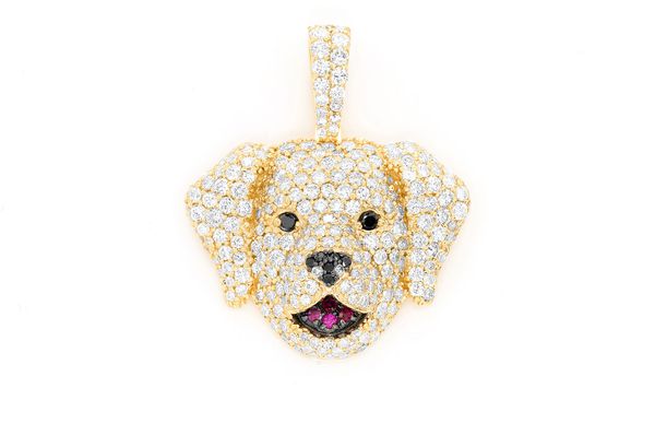 Labrador Retriever Diamond Pendant 14K Solid Gold - 2.50 CTW