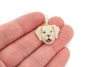 Labrador Retriever Diamond Pendant 14K Solid Gold - 2.50 CTW