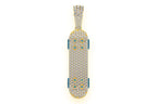 Skateboard Diamond Pendant 14K Solid Gold - 3.20 CTW