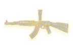 Ak47 Diamond Pendant 14K Solid Gold - 3.25 CTW
