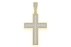 Modern Baguette Cross Pendant 925 Silver Cross Diamond Large Statement