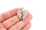 Large Bubbly Broken Heart VVS Pendant