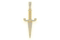 Dagger Diamond Pendant 14K Solid Gold - 1.60 CTW