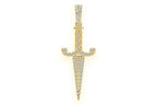 Dagger Diamond Pendant 14K Solid Gold - 1.60 CTW