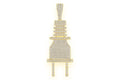 Electric Plug Diamond Pendant 10K Solid Gold - 9.75 CTW