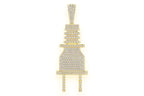Electric Plug Diamond Pendant 10K Solid Gold - 9.75 CTW