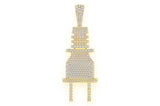Large Electric Plug 10K Solid Gold Pendant