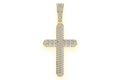 14K Gold Cross Pendant - 2.5 CTW