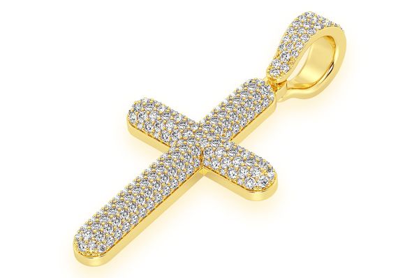 14K Gold Cross Pendant - 2.5 CTW