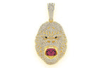 Gorilla Diamond Pendant 14K Solid Gold - 4.50 CTW
