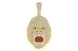 Large Gorilla Head 925 Silver Pendant