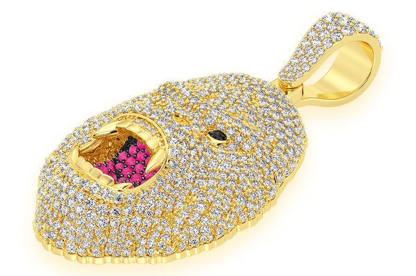 Gorilla Diamond Pendant 14K Solid Gold - 4.50 CTW