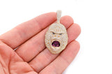 Large Gorilla Head 925 Silver Pendant