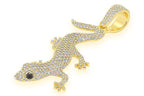 Lizard Diamond Pendant 14K Solid Gold - 6.00 CTW