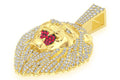 Mens 10K Gold Lion Head Diamond VVS Pendant - 3.20 CTW