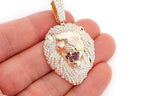 Mens 10K Gold Lion Head Diamond VVS Pendant - 3.20 CTW