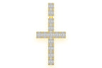Baguette Diamond Cross Pendant Large Royal Lab Grown Jewelry