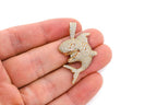 Shark Diamond Pendant 14K Solid Gold - 2.60 CTW