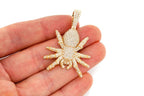 Spider Crawling Diamond Pendant 14K Solid Gold - 4.00 CTW