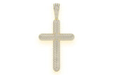 Large Three Row Bubbly CROSS Diamond Pendant