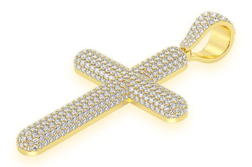 14K Gold Cross Pendant - 8.5 CTW