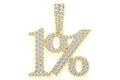 Top 1 Percent Diamond Pendant 14K Solid Gold - 1.10 CTW