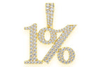 Top 1 Percent Diamond Pendant 14K Solid Gold - 1.10 CTW