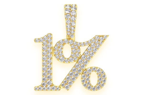 Top 1 Percent Diamond Pendant 14K Solid Gold - 1.10 CTW