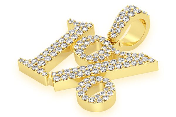 Top 1 Percent Diamond Pendant 14K Solid Gold - 1.10 CTW