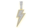 Lightning Bolt Diamond Pendant 14K Solid Gold - 0.4 CTW