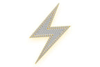 Lightning Bolt Double Layer Pendant 14k Solid Gold - 4.0 CTW