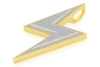 Lightning Bolt Double Layer Pendant 14k Solid Gold - 4.0 CTW