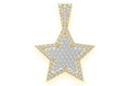 Star Double Layer Diamond Pendant 14K Solid Gold - 1.00 CTW