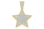 Star Double Layer Diamond Pendant 14K Solid Gold - 1.00 CTW
