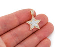 Star Double Layer Diamond Pendant 14K Solid Gold - 1.00 CTW