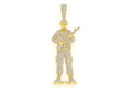 Soldier Diamond Pendant 14K Solid Gold - 7.00 CTW