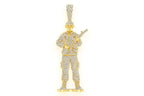 Soldier Diamond Pendant 14K Solid Gold - 7.00 CTW