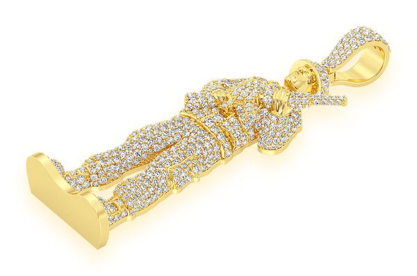 Soldier Diamond Pendant 14K Solid Gold - 7.00 CTW