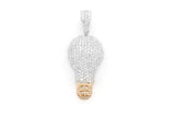 Icy 14K Solid Gold Light Bulb Pendant