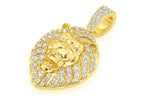 Lion Head Diamond Pendant 14K Solid Gold - 0.50 CTW