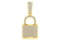 Lock Diamond Pendant 14k Solid Gold - 0.50 CTW