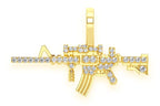 M16 Diamond Pendant 14k Solid Gold - 0.25 CTW
