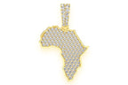 Africa Diamond Pendant 14k Solid Gold - 1.10 CTW